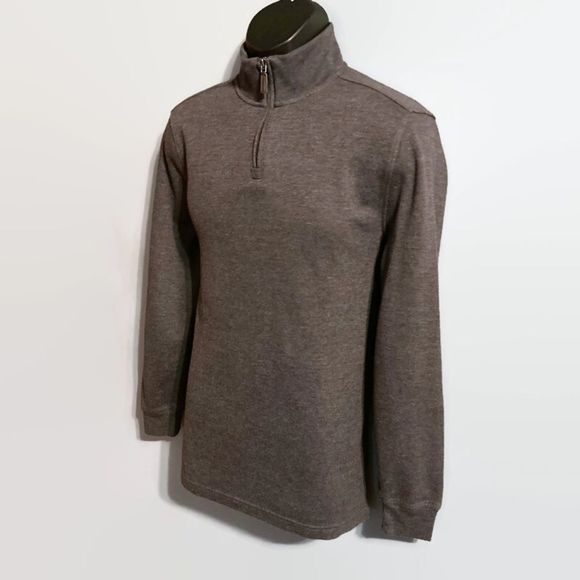 Club Room Men's Dark Gray 1/4 Zip Sweatshirt - Picture 3 of 6